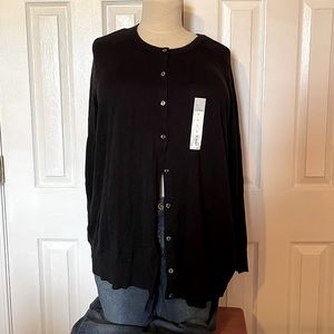 NWT- Croft & Barrow Black Classic Cardigan